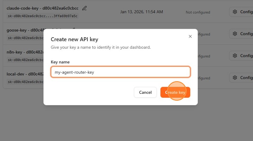 Click Create key