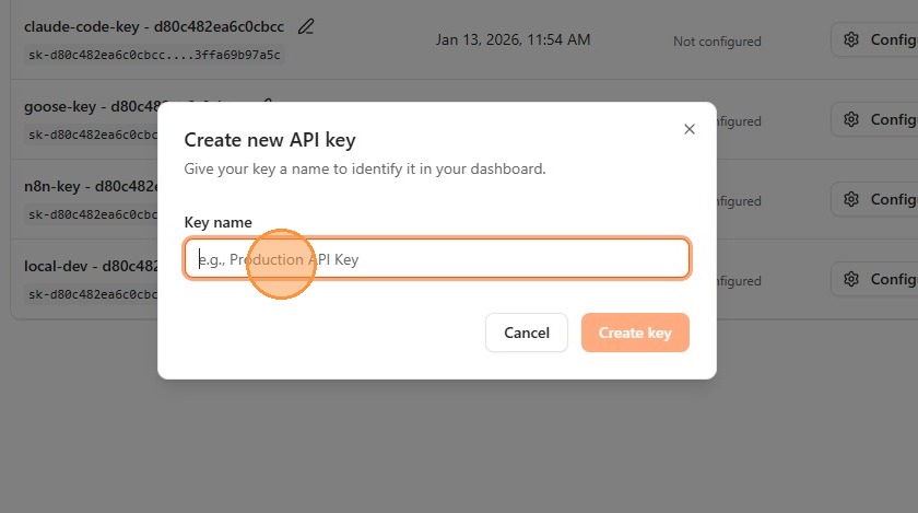 Enter key name